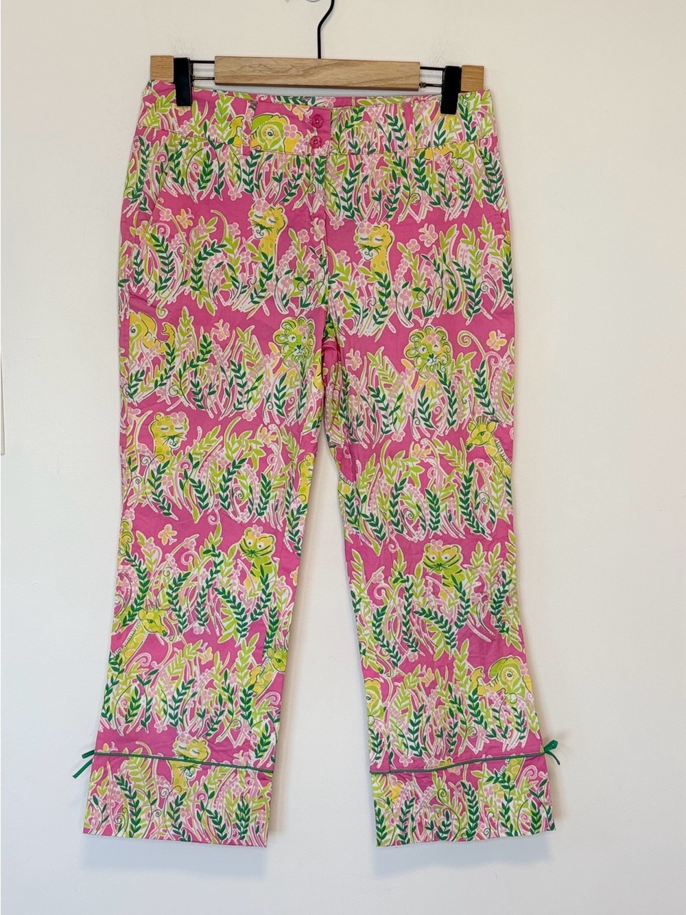 Lilly Pulitzer Millionaire's Row jungle print cropped pants , sz : 2